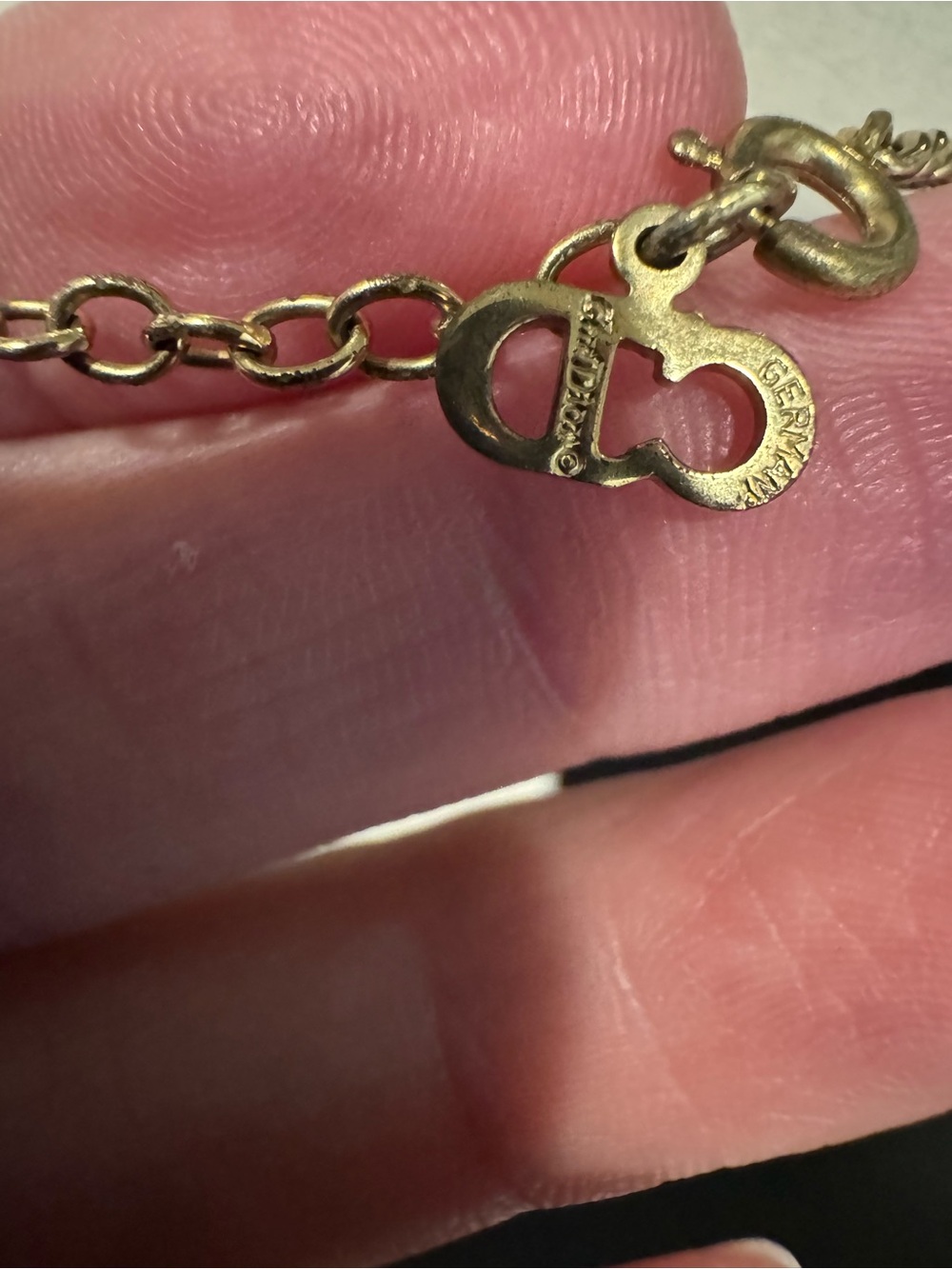 Dior Gold-Tone 'Dior” Logo Necklace with COA - Picture 5 of 9